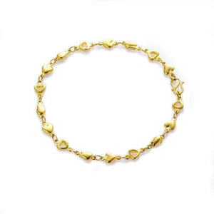 24K Pure Heart Bracelet for Lady 21cm*5mm