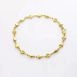 24K Pure Heart Bracelet for Lady 21cm*5mm