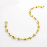 24K Pure Heart Bracelet for Lady 21cm*5mm