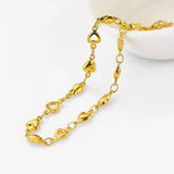 24K Pure Heart Bracelet for Lady 21cm*5mm