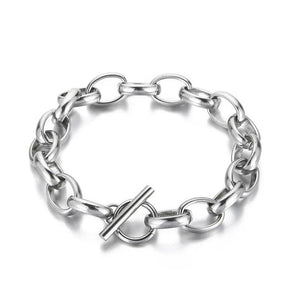 DICOTICO Stainless Steel Link Bracelet Women O Chain Hiphop/Rock Party Jewelry