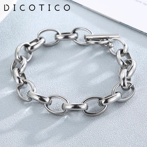 DICOTICO Stainless Steel Link Bracelet Women O Chain Hiphop/Rock Party Jewelry