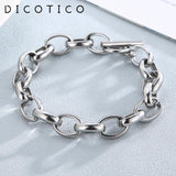 DICOTICO Stainless Steel Link Bracelet Women O Chain Hiphop/Rock Party Jewelry