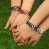 Leopard Print Leather Wrap Bracelet with Heart Charm