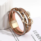 Leopard Print Leather Wrap Bracelet with Heart Charm
