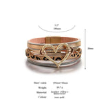 Leopard Print Leather Wrap Bracelet with Heart Charm
