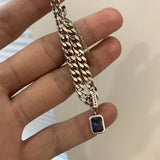 LUCKY Pendant Stainless Steel Bracelet Cuban Link Chain Men's Jewelry