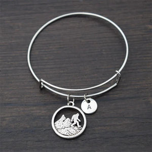 Bigfoot Mountain Bracelet with Letter Pendant