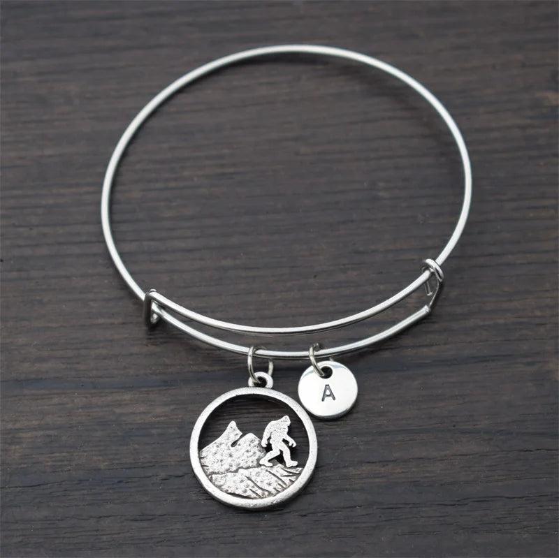 Bigfoot Mountain Bracelet with Letter Pendant