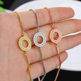 CZ Crystal Hollow Circle Chain Bracelet for Women