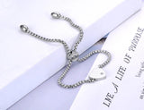 Titanium Stainless Steel Heart Charm Bracelet for Women Girls Rose Plated