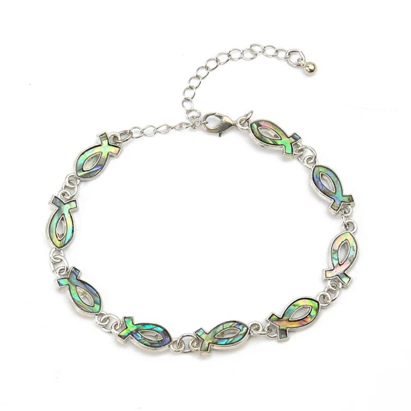 Abalone Shell Religious Bangle Bracelet