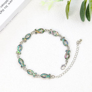 Abalone Shell Religious Bangle Bracelet