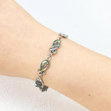Abalone Shell Religious Bangle Bracelet