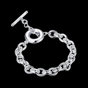 Men's 925 Silver Charm Thick Chain Bracelet