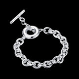 Men's 925 Silver Charm Thick Chain Bracelet