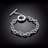 Men's 925 Silver Charm Thick Chain Bracelet