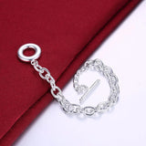 Men's 925 Silver Charm Thick Chain Bracelet