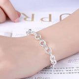 Men's 925 Silver Charm Thick Chain Bracelet