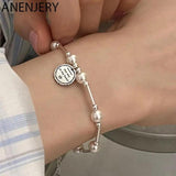 Pearl Round Tag Chain Bracelet for Women Ins Light Hand Jewelry