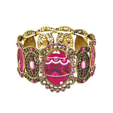 Vintage Silver Bead Charm Bracelet for Women Crystal Bohemia Jewelry