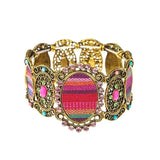 Vintage Silver Bead Charm Bracelet for Women Crystal Bohemia Jewelry