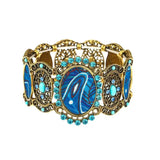 Vintage Silver Bead Charm Bracelet for Women Crystal Bohemia Jewelry