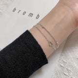 Sweet Heart Double-Layer Round Beads Bracelet Festive Jewelry