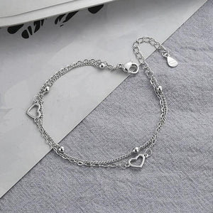 Sweet Heart Double-Layer Round Beads Bracelet Festive Jewelry
