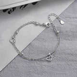 Sweet Heart Double-Layer Round Beads Bracelet Festive Jewelry