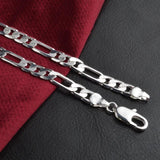 Punk Chain Bracelet 6mm Silver Plated Cuff Jewelry Gift