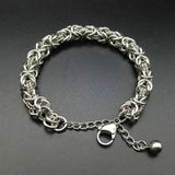 8mm Double Chain Dragon Bracelet Men Stainless Steel Byzantine Chain