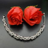 8mm Double Chain Dragon Bracelet Men Stainless Steel Byzantine Chain