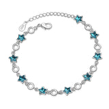 Crystal Star & Round Flower Bracelets for Women - Birthday Gift