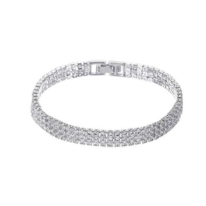 Silver Tennis Bracelet Small Cubic Zircon Crystal Chain Braclet For Women Girls