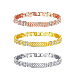 Silver Tennis Bracelet Small Cubic Zircon Crystal Chain Braclet For Women Girls