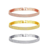 Silver Tennis Bracelet Small Cubic Zircon Crystal Chain Braclet For Women Girls