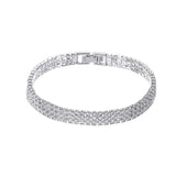 Silver Tennis Bracelet Small Cubic Zircon Crystal Chain Braclet For Women Girls