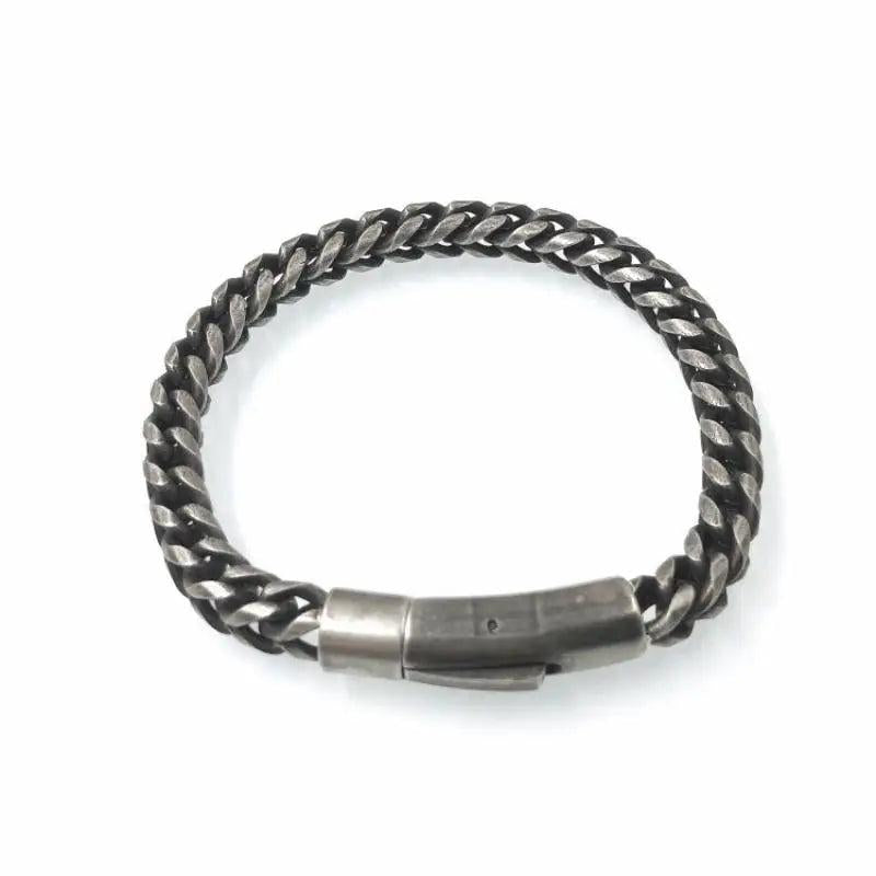 Vintage Punk Stainless Steel Braided Twist Chain Magnetic Bracelet