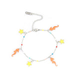 Stainless Steel Multicolor Hamsa Hand Enamel Chain Bracelet for Women