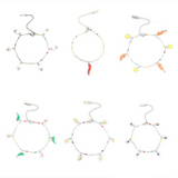 Stainless Steel Multicolor Hamsa Hand Enamel Chain Bracelet for Women