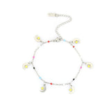 Stainless Steel Multicolor Hamsa Hand Enamel Chain Bracelet for Women
