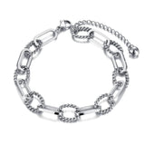 Stainless Steel Geometry Charm Bracelet Bangle for Men Women
