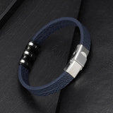 Men's PU Leather Bracelet Classic Stainless Steel Bangle