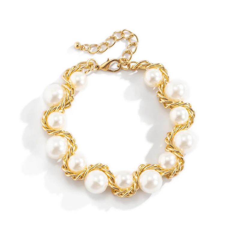 Pearl Bracelet Punk Charm Bracelet for Girls Women