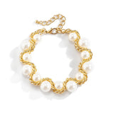 Pearl Bracelet Punk Charm Bracelet for Girls Women