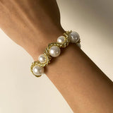 Pearl Bracelet Punk Charm Bracelet for Girls Women