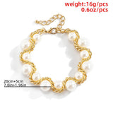 Pearl Bracelet Punk Charm Bracelet for Girls Women