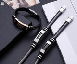 Stainless Steel Rudder Silicone Mesh Link Bracelet Men Wristband
