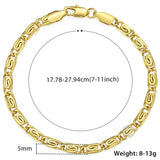 Womens Bracelet Chain 585 Yellow Rose Snail Link 5mm 18-25cm LGB179